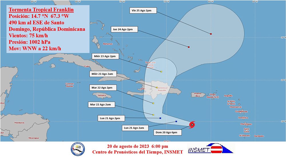 Tropikalna burza Franklin utworzyła się we wschodniej części Morza Karaibskiego – Televisión Avileña