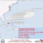 Anuncian formación de la tormenta tropical Imelda 