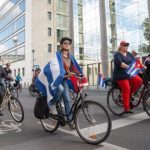Bicicletada en Berlín contra el bloqueo de Estados Unidos a Cuba